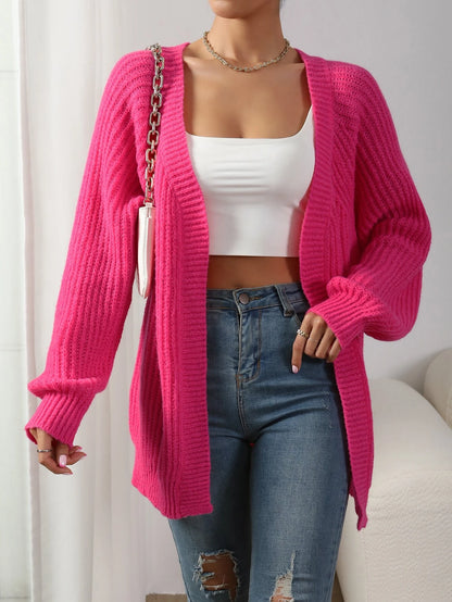 Chicease Ribbed Knit Raglan Sleeve Duster Cardigan,Long Sleeve Tops