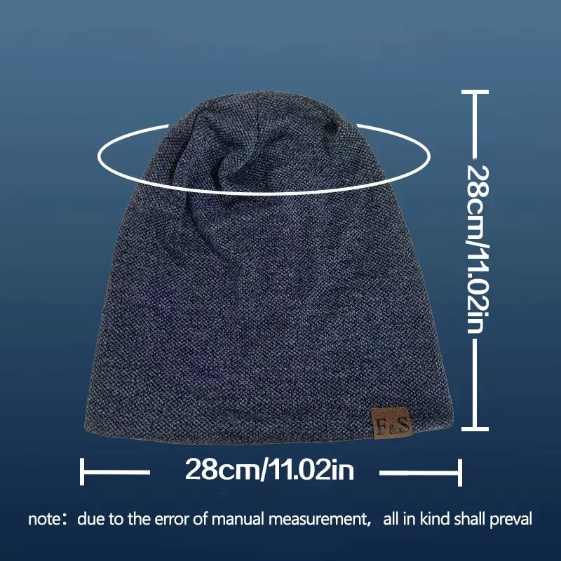 1Pcs Warm Knitted Beanie Hat for Men and Women - Fashionable Solidhip-Hop Style