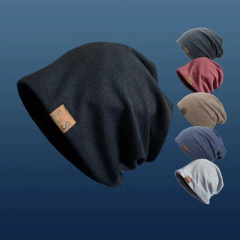 1Pcs Warm Knitted Beanie Hat for Men and Women - Fashionable Solidhip-Hop Style