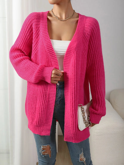 Chicease Ribbed Knit Raglan Sleeve Duster Cardigan,Long Sleeve Tops