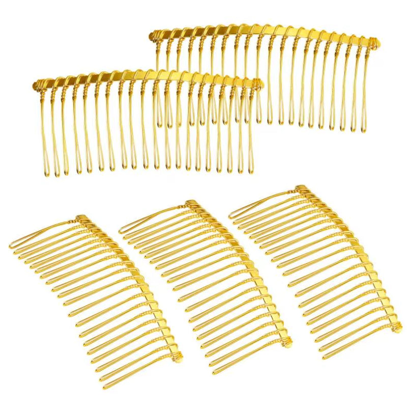 10Pcs Metal Hair Slide Comb Base Headdresses Headband Pony Hook Clip Fork for Men Chinese Detangling Jewelry Making Decorative