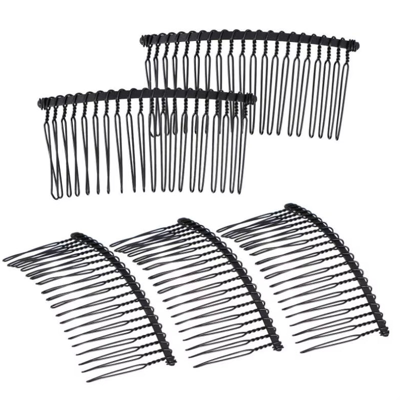 10Pcs Metal Hair Slide Comb Base Headdresses Headband Pony Hook Clip Fork for Men Chinese Detangling Jewelry Making Decorative