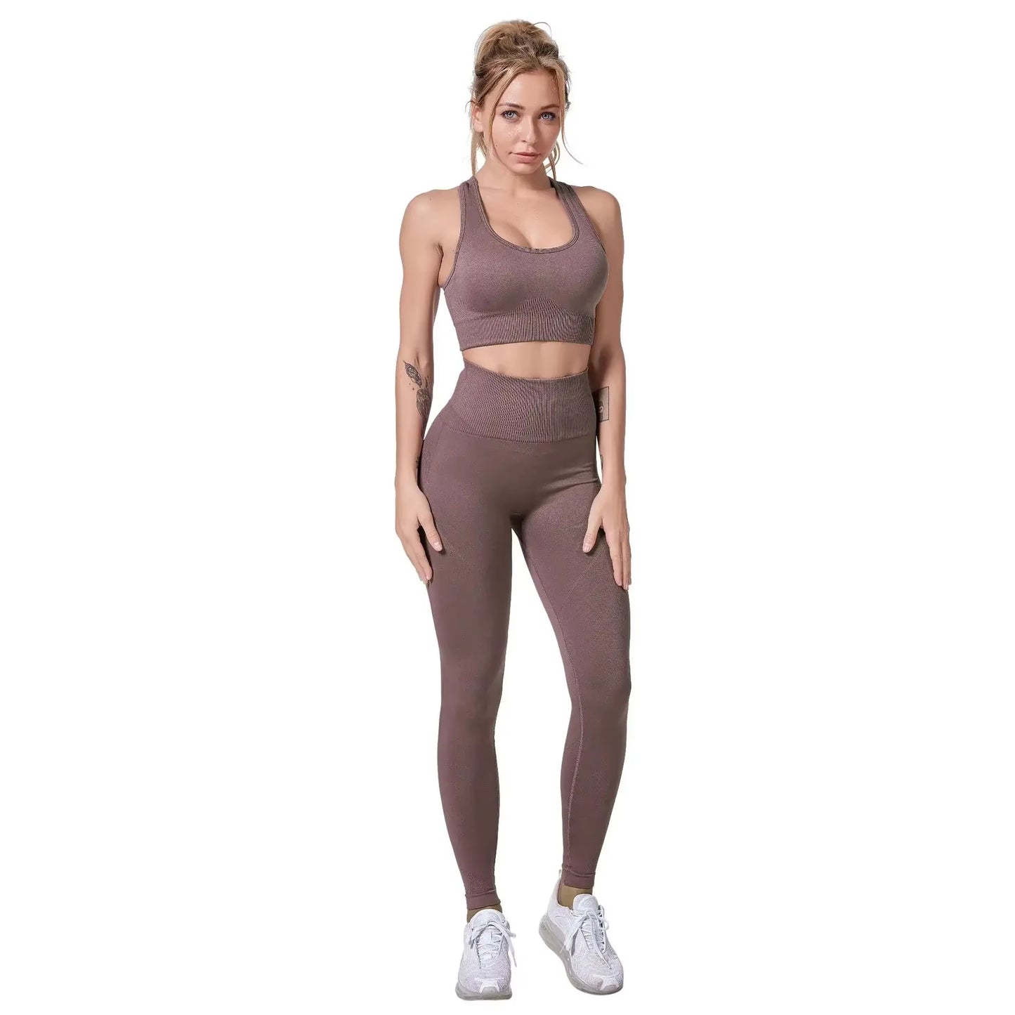 Seamless Hyperflex Workout Set Sport Leggings and Top Yoga Outfits for Women Sportswear Athletic Clothes Gym 2 Piece Set XL Size