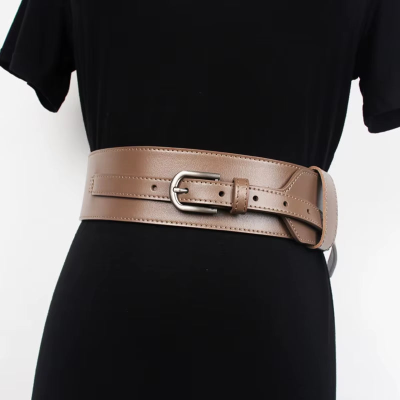 2020 New Designer Women'S Wide Black Brown Genuine Leather Belt Body Harness Belts for Women Luxury Designer Brand Waistband