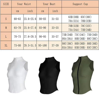 Aiithuug Athletic Zip up Sweat Vest Jacket Sleeveless Running Yoga Tops High Neck Shirts Sports Top Fitness Women Workout Tops